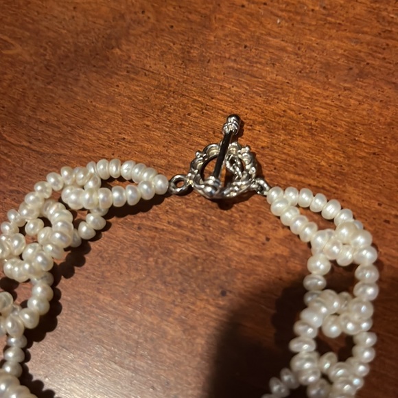 Ross Simons Sterling Silver Cultured Freshwater Pearl Link Bracelet - Picture 2 of 8